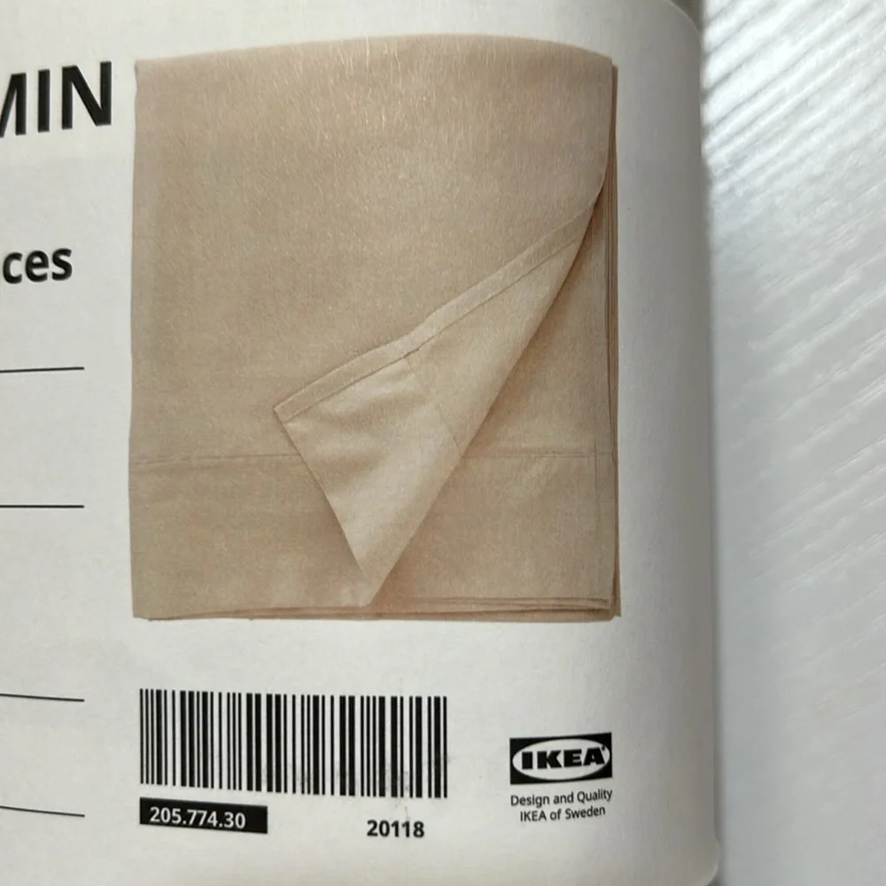 NWT lot of 2 IKEA Queen cream Bedding flat Sheets Nattjasmin